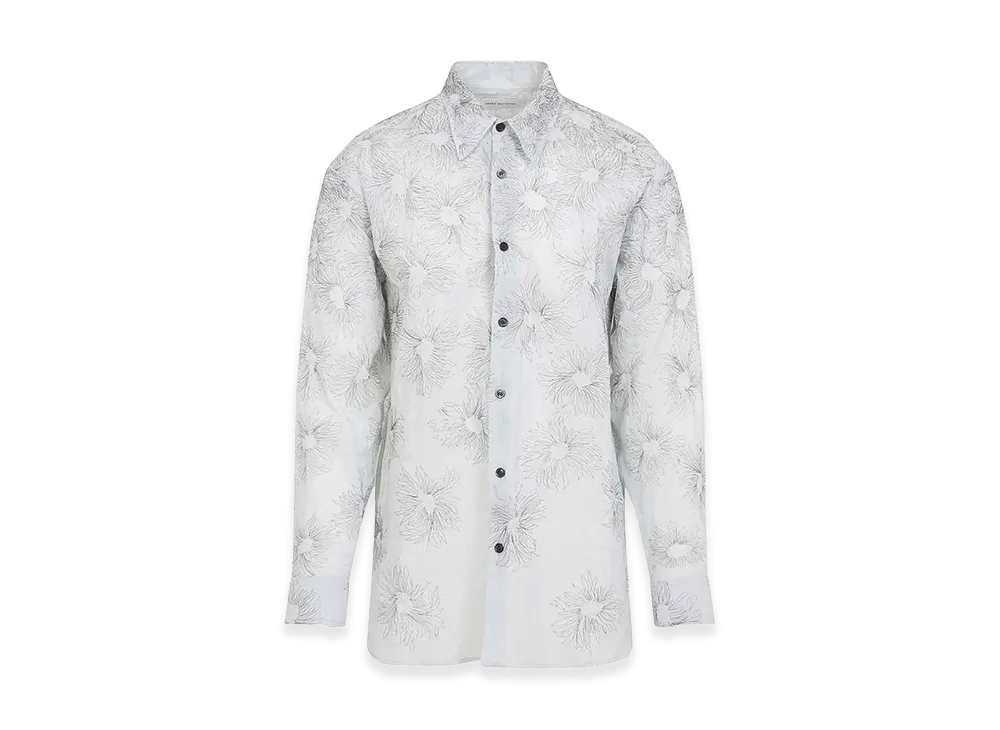 DRIES VAN NOTEN Cotton Oxford Shirt "Gray"