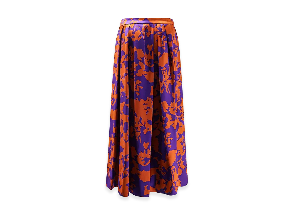 DRIES VAN NOTEN Women's Soni Skirt In Printed Viscose "Orange/Purple"