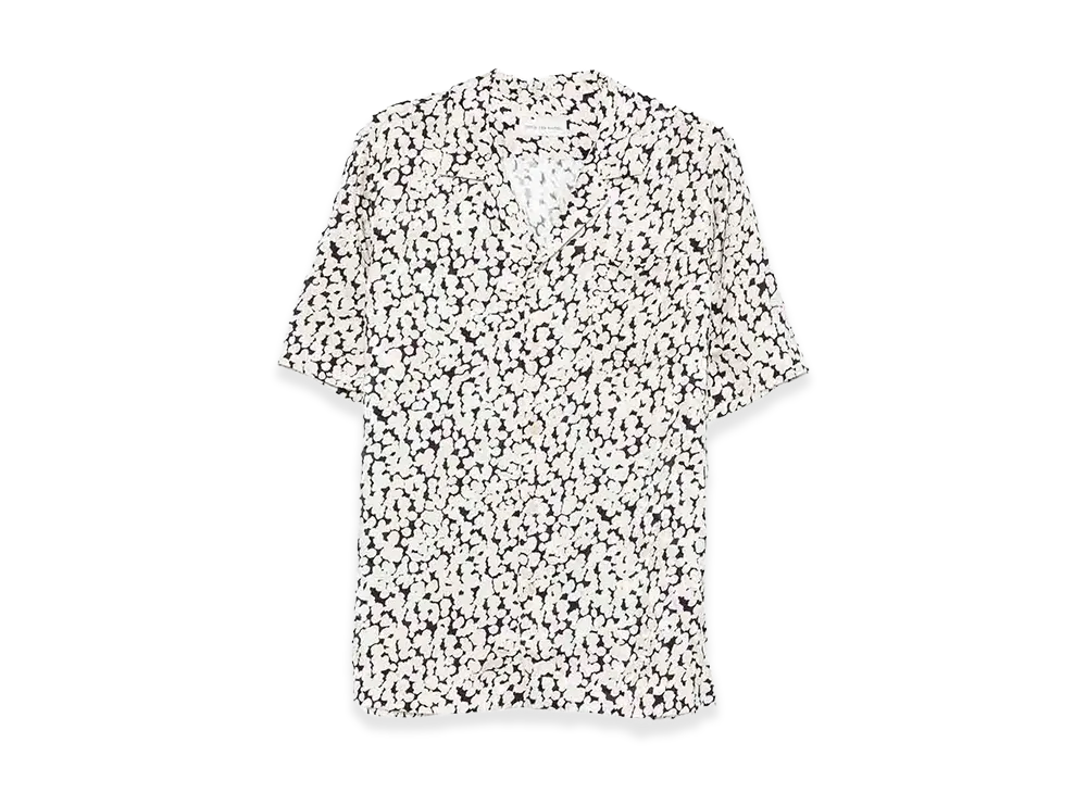 DRIES VAN NOTEN Viscose Carltone Short Sleeve Shirt "Light Beige"