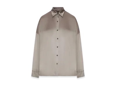 DRIES VAN NOTEN Women's Satin-Effect Silk Shirt "Nude/Neutrals"