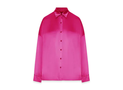 DRIES VAN NOTEN Women's Satin-Effect Silk Shirt "Pink"