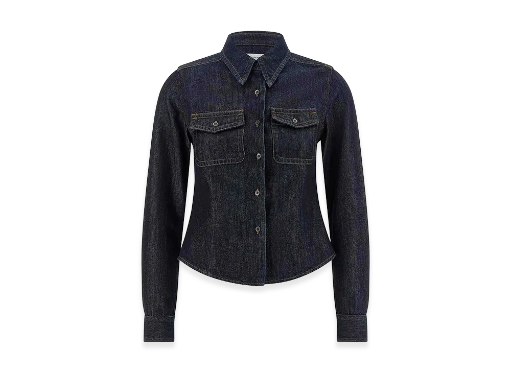 DRIES VAN NOTEN Women's Cellie Den Shirt "Blue"