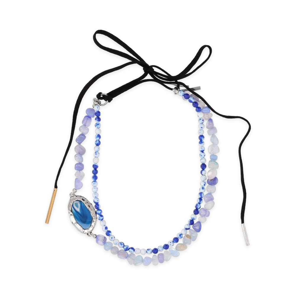 DRIES VAN NOTEN Necklace With Stones "Light Blue"