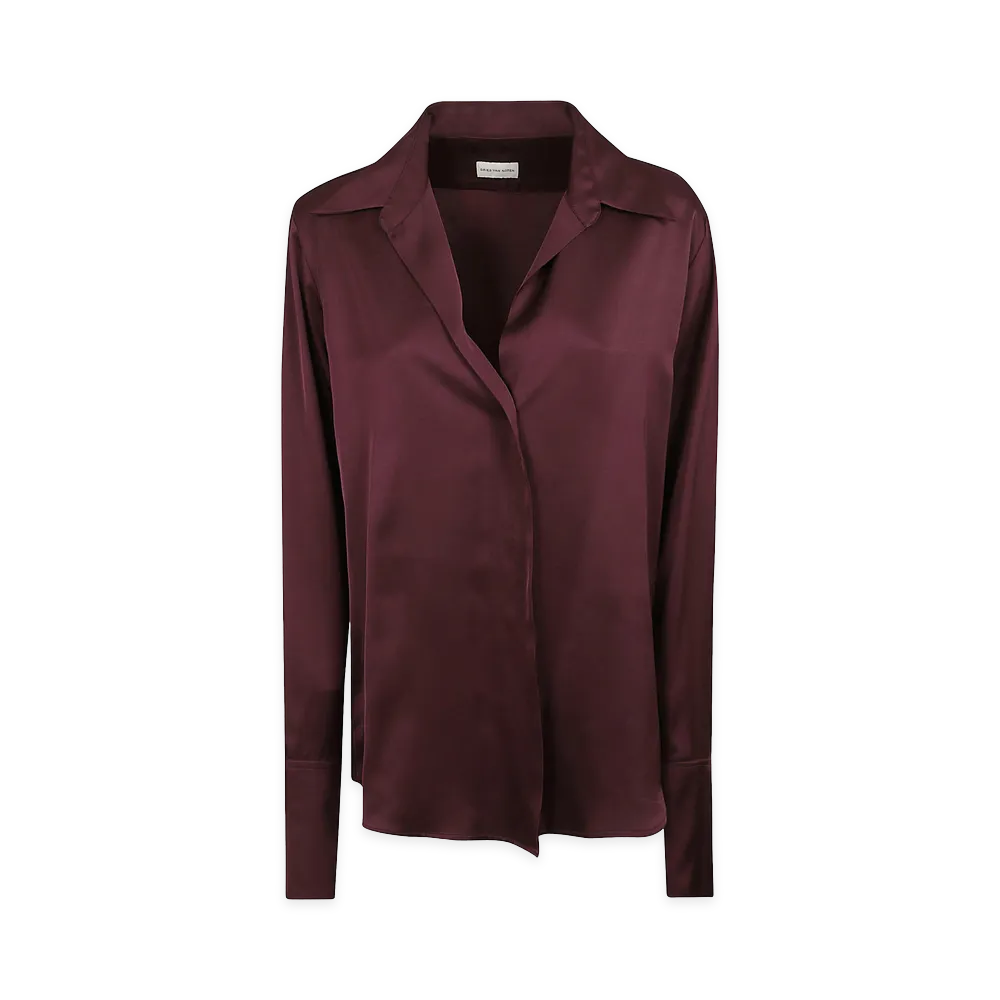 DRIES VAN NOTEN Women's Satin Shirt "Purple"