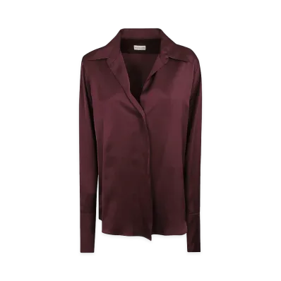 DRIES VAN NOTEN Women's Satin Shirt "Purple"
