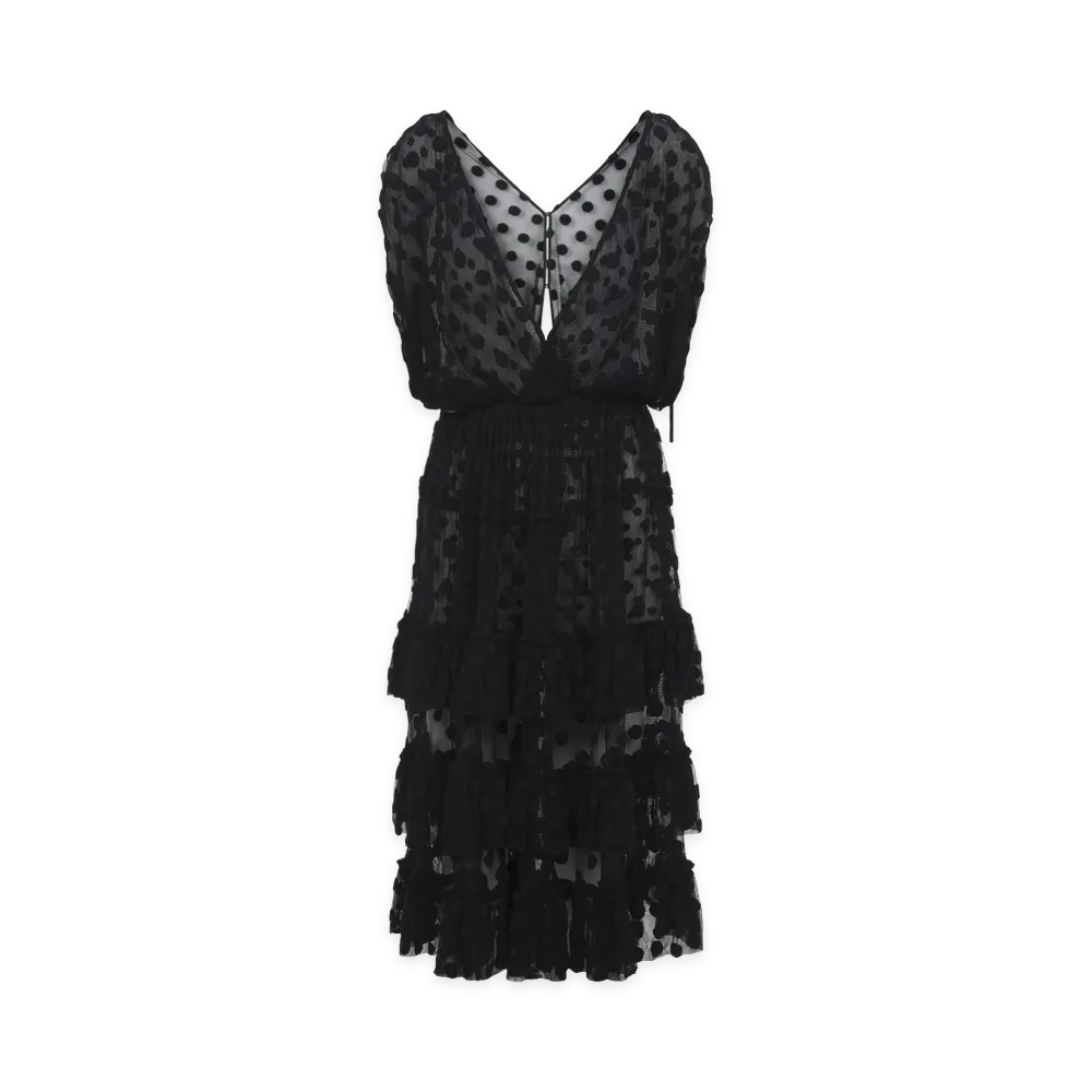 DRIES VAN NOTEN Women's Dally Cotton Midi Dress "Black"