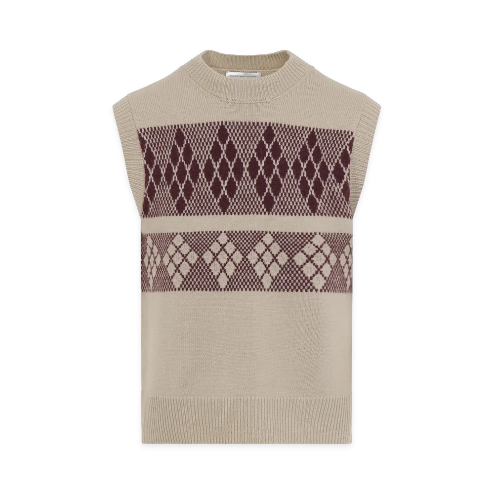 DRIES VAN NOTEN Manta Sleeveless Sweater "Champagne Beige"