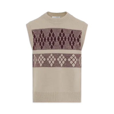 DRIES VAN NOTEN Manta Sleeveless Sweater "Champagne Beige"