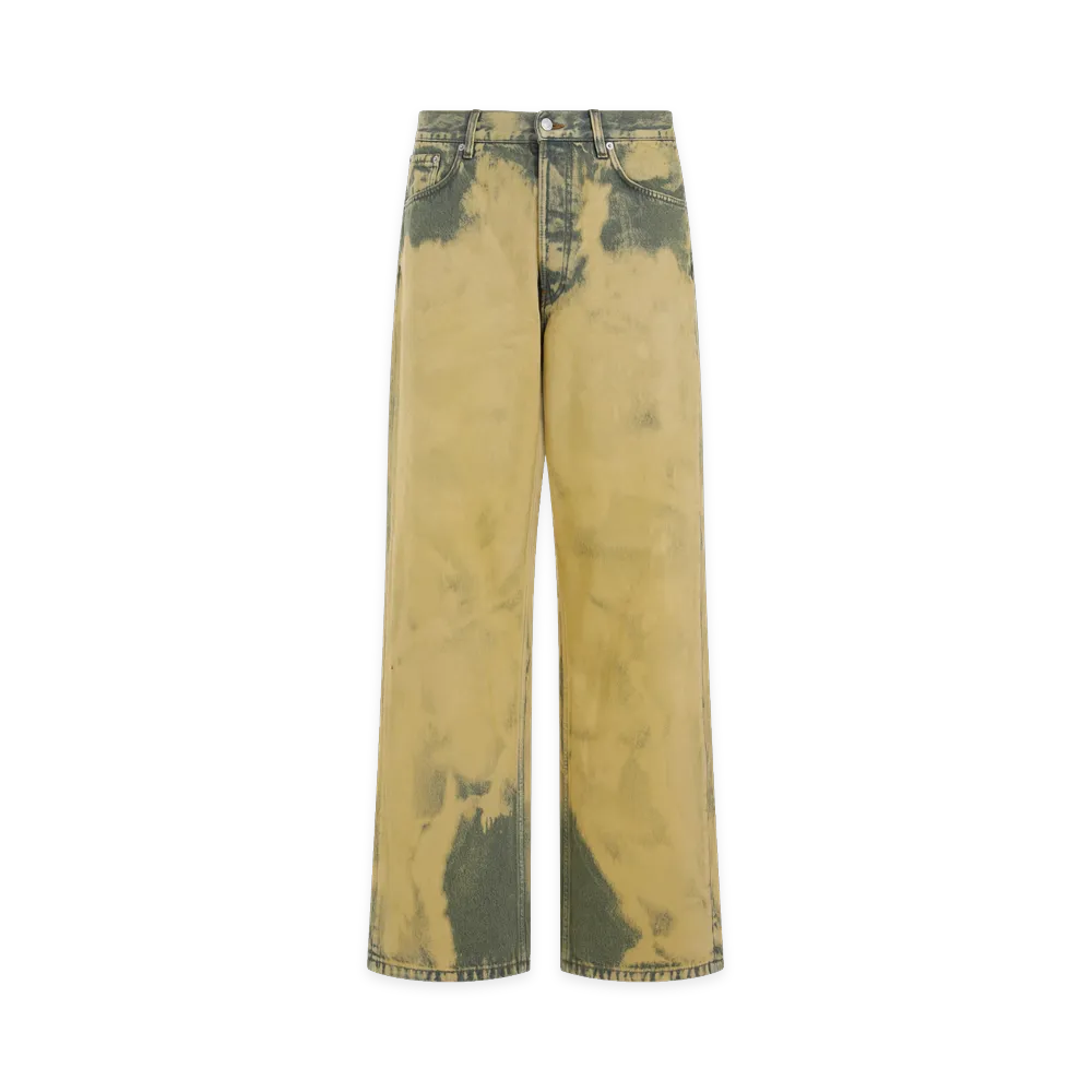 DRIES VAN NOTEN Lime Cotton Pine Pants "Lime Yellow"