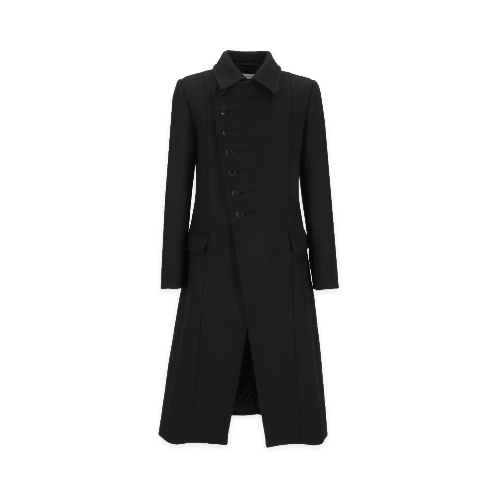 DRIES VAN NOTEN Long Coat With Asymmetric Buttons "Black"