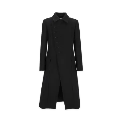 DRIES VAN NOTEN Long Coat With Asymmetric Buttons "Black"