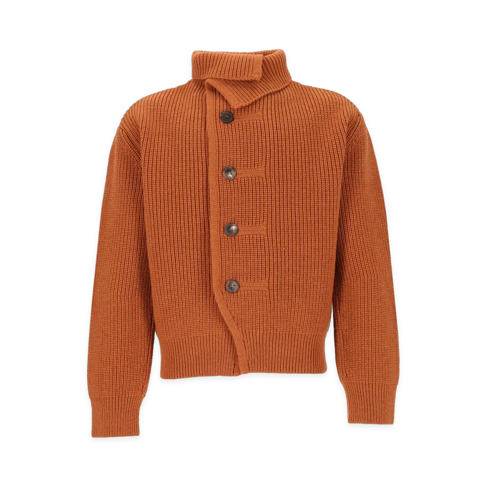 DRIES VAN NOTEN Marino Wool Cardigan "Orange"
