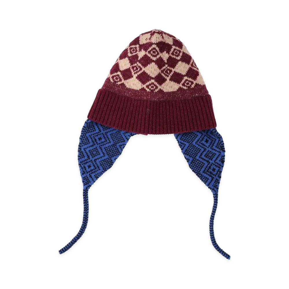 DRIES VAN NOTEN Marvin Jacquard Wool Beanie "Burgundy"