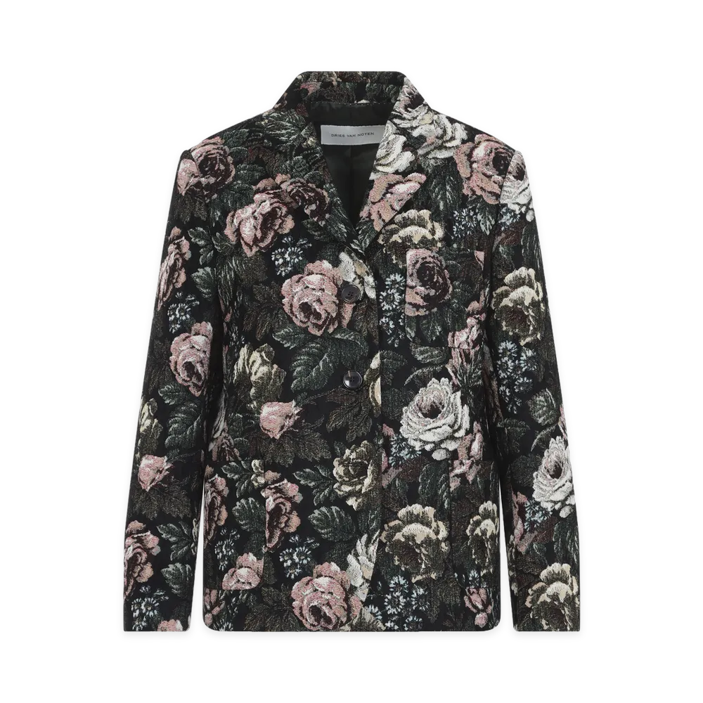 DRIES VAN NOTEN Women's Brea Jacquard Jacket "Black/Multicolor"