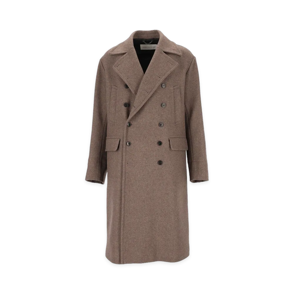 DRIES VAN NOTEN Oversized Double-Breasted Wool Coat "Brown"