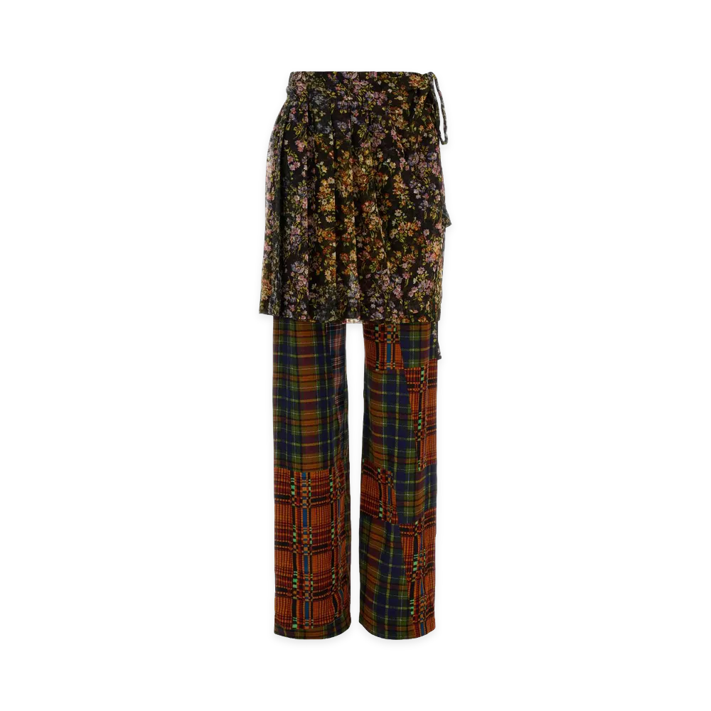 DRIES VAN NOTEN Women's Printed Crepe Prittina Pant "Orange/Multicolor"