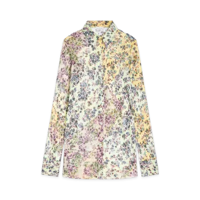 DRIES VAN NOTEN Women's Fitted Jacquard Shirt "Mint Green"