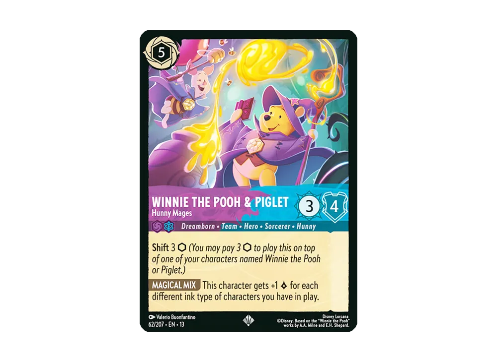 くまのプーさん&ピグレット - はちみつの魔術師たち スーパーレア :ホイル [62/207•EN•13]【英語版】(ブースターパック「ヴァインズ・アタック!」)