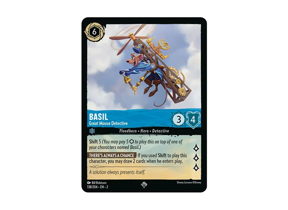 バジル − グレート マウス ディテクティブ SR :Foil [138/204 EN-2](ライズ オブ ザ フラッドボーン)【英語版】