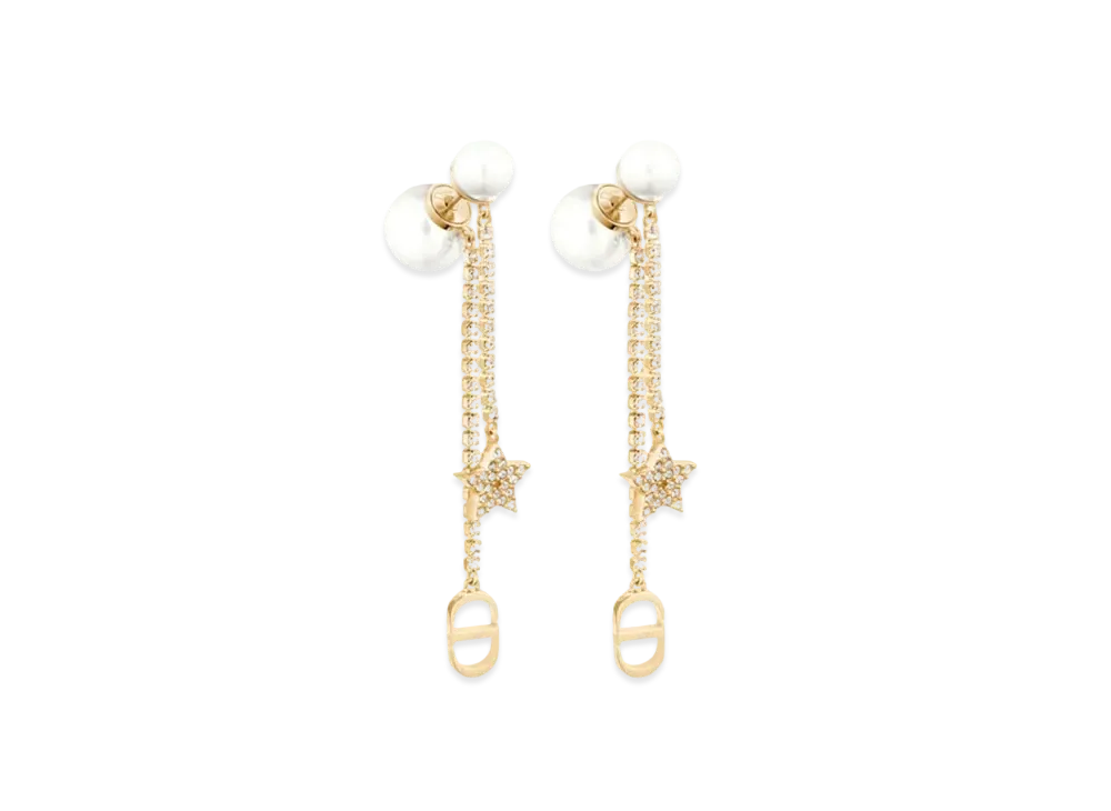 ディオール トライバル ピアス メタル レジンパール クリスタル "ゴールド" E1270TRICY_D301