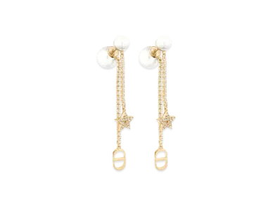 Dior Tribales Earrings Metal Resin Pearls and Crystals "Gold"