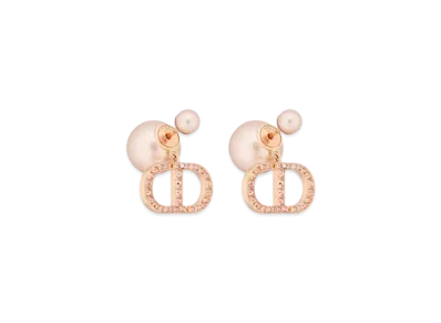 Dior Tribales Earrings Metal with Resin Pearls and Crystals "Pink"