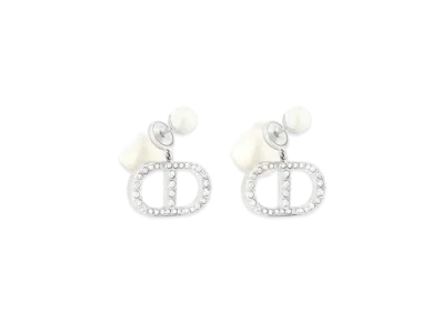 Dior Tribales Earrings Metal with Resin Pearls and Crystals "Silver"