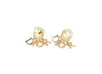 Dior Tribales Earrings Metal Resin Pearls and Crystals "Gold"