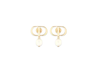Dior Petit CD Earrings Metal and Resin Pearls ""