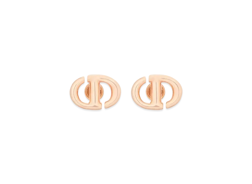 Dior Navy Stud Earrings Metal "Pink"
