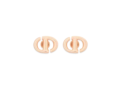 Dior Navy Stud Earrings Metal "Pink"