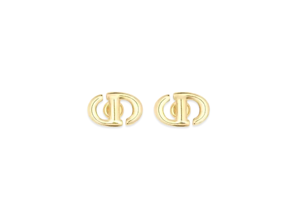 Dior CD Navy Stud Earrings Gold-Finish Metal "Gold"