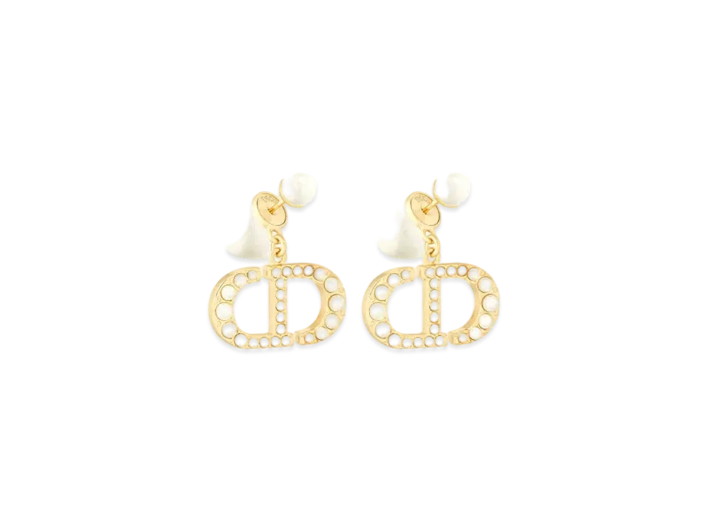 Dior Tribales Earrings Metal and Resin Pearls "Gold"