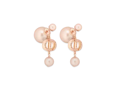 Dior Tribales Earrings Metal with Resin Pearls and Crystals "Pink"