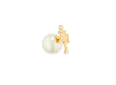 Dior Tribales Libra Earring Metal and a White Resin Pearl Online Exclusive "Gold"