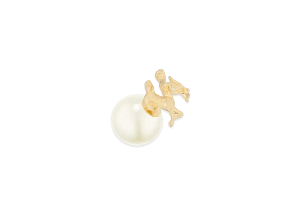 Dior Tribales Sagittarius Earring Metal and a White Resin Pearl Online Exclusive "Gold"