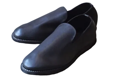 GUIDI Slip On Horse Reverse Leather "Black" E28 Leather Sole