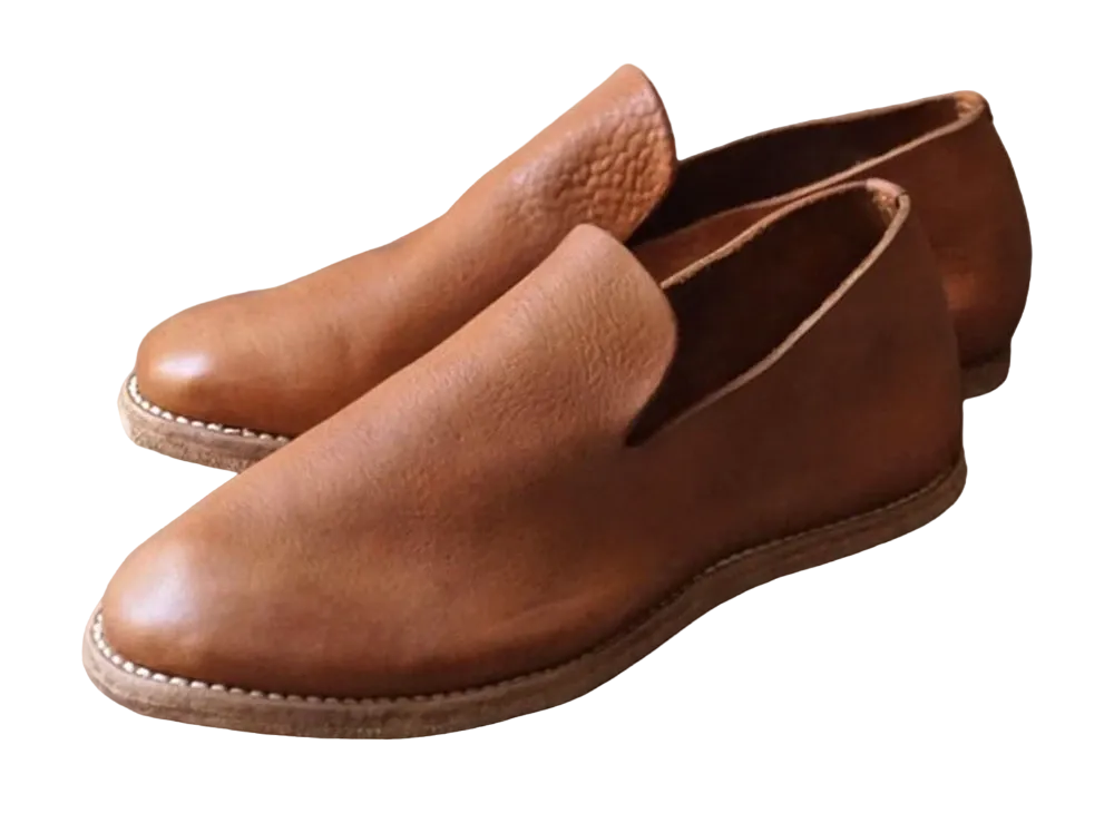 GUIDI Slip On Vaccetta Reverse. (Cow Leather) "CV58T(Wheat)" E28 Leather Sole
