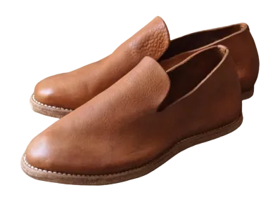 GUIDI Slip On Vaccetta Reverse. (Cow Leather) "CV58T(Wheat)" E28 Leather Sole