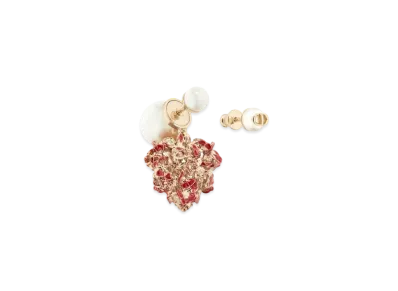 Dior Tribales Earrings Resin Pearls and Lacquer "White/Red/Gold"
