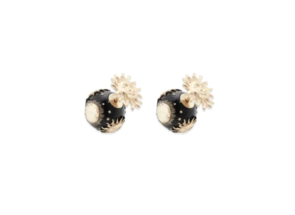 Dior Dior Tribales Earrings Metal and Lacquer Pearls "Gold/Black"