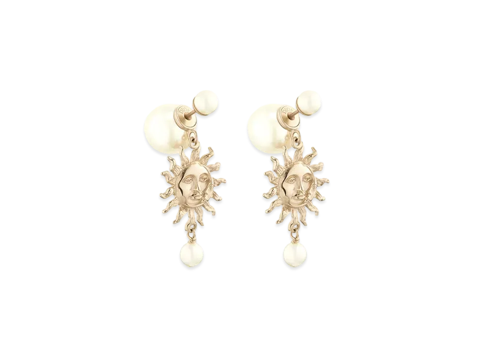 Dior Dior Tribales Earrings Metal and Resin Pearls "Gold/White"