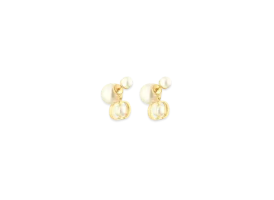 Dior Dior Tribales Earrings Metal and Resin Pearls "Gold/White"