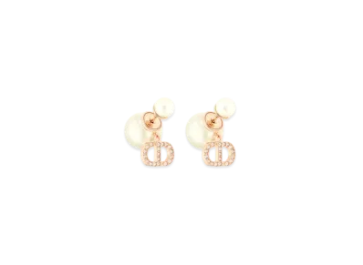 Dior Tribales Earrings Metal with Resin Pearls and Crystals "Pink/White"