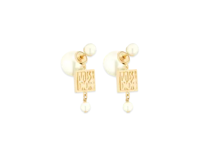 Dior Tribales Earrings Finish Metal and Resin Pearls "Gold/White"