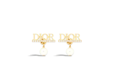 Dior Dio(r)evolution Earrings Metal with Resin Pearls and Crystals "Gold/Silver/White"