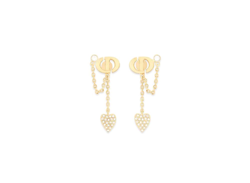 Dior CD Navy Earrings Metal and Crystals "Gold/Silver"
