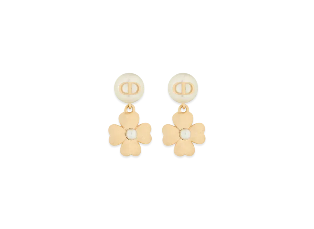 Dior ピアス ゴールド ホワイト ディオール ピアス DIOR TRIBALES EARRINGS メタル レジン