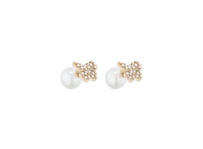 Dior Tribales Earrings Matte and Resin Pearls "Matte Gold/White"