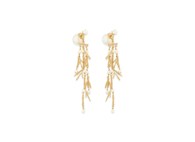 Dior Tribales Earrings Metal and Resin Pearls "Gold/White"
